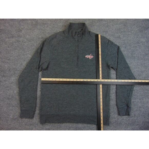 Washington Capitals Sweater Mens Med Gray‎ Quarter Zip Knit Hockey - Picture 4 of 9